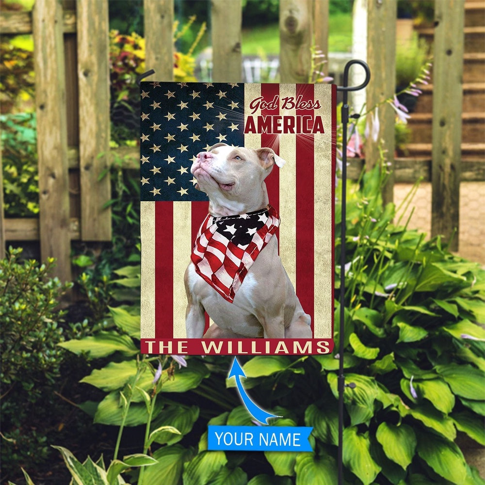 Personalized Dog Flags, American Pit Bull Terrier God Bless America Flag, Dog Flag For House, Garden Flags Dogs, Dog House Flags