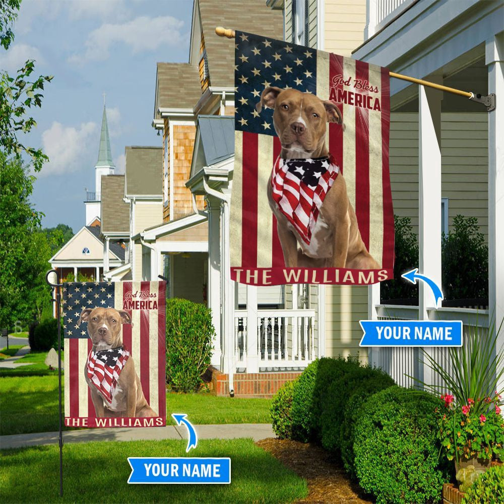 Personalized Dog Flags, American Staffordshire Terrier God Bless America Flag, Dog Flag For House, Garden Flags Dogs, Dog House Flags