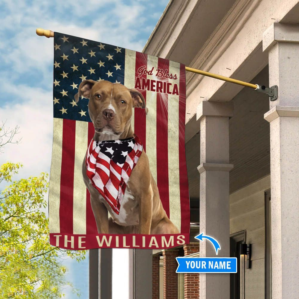 Personalized Dog Flags, American Staffordshire Terrier God Bless America Flag, Dog Flag For House, Garden Flags Dogs, Dog House Flags