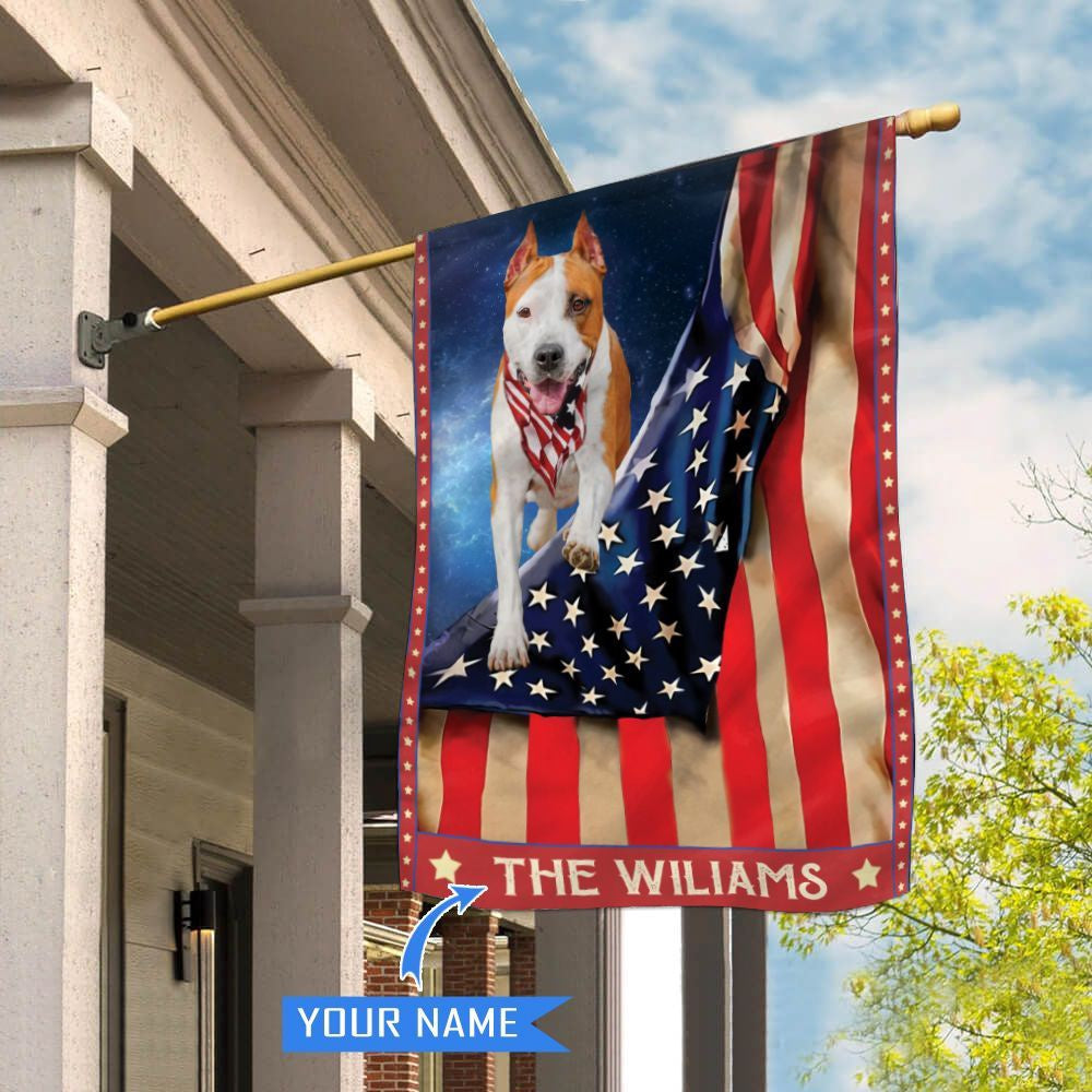 Personalized Dog Flags, American Staffordshire Terrier House Flag, Garden Flags Dogs, Dog House Flags
