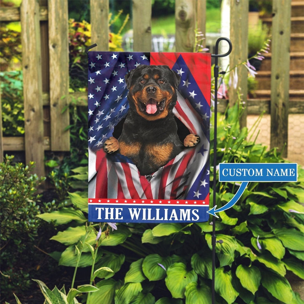 Personalized Dog Flags, Arkansas Rottweiler Garden Flag, Garden Flags Dogs, Dog House Flags