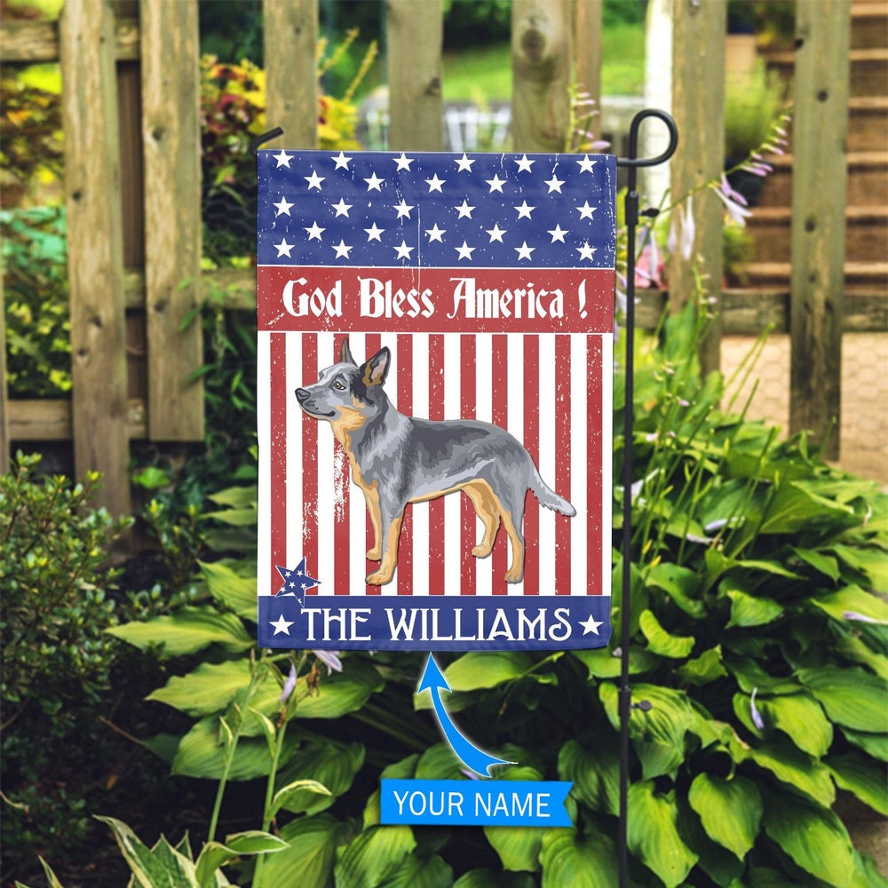 Personalized Dog Flags, Australian Cattle God Bless America Flag, Garden Flags Dogs, Dog House Flags