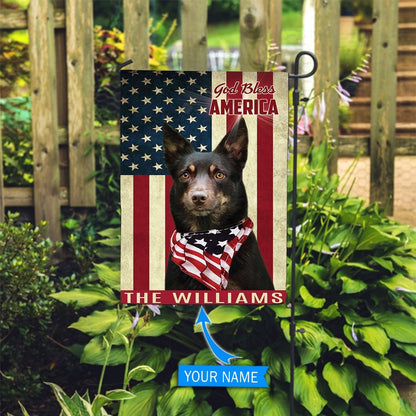 Personalized Dog Flags, Australian Kelpie God Bless America Flag, Dog Flag For House, Garden Flags Dogs, Dog House Flags