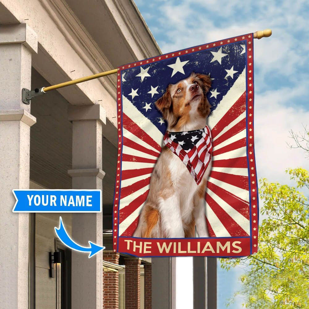 Personalized Dog Flags, Australian Shepherd House Flag, Dog Flag For House, Garden Flags Dogs, Dog House Flags