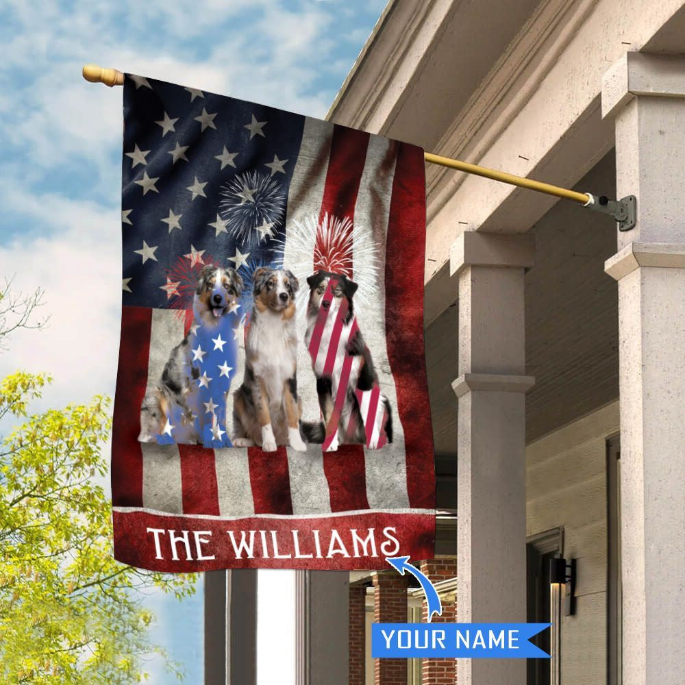 Personalized Dog Flags, Australian Shepherd House Flag, Garden Flags Dogs, Dog House Flags