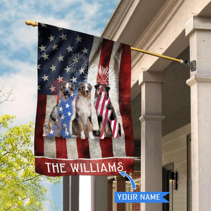 Personalized Dog Flags, Australian Shepherd House Flag, Garden Flags Dogs, Dog House Flags