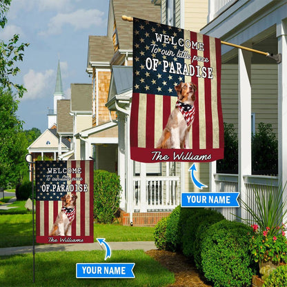 Personalized Dog Flags, Australian Shepherd  Welcome To Our Paradise Flag, Garden Flags Dogs, Dog House Flags
