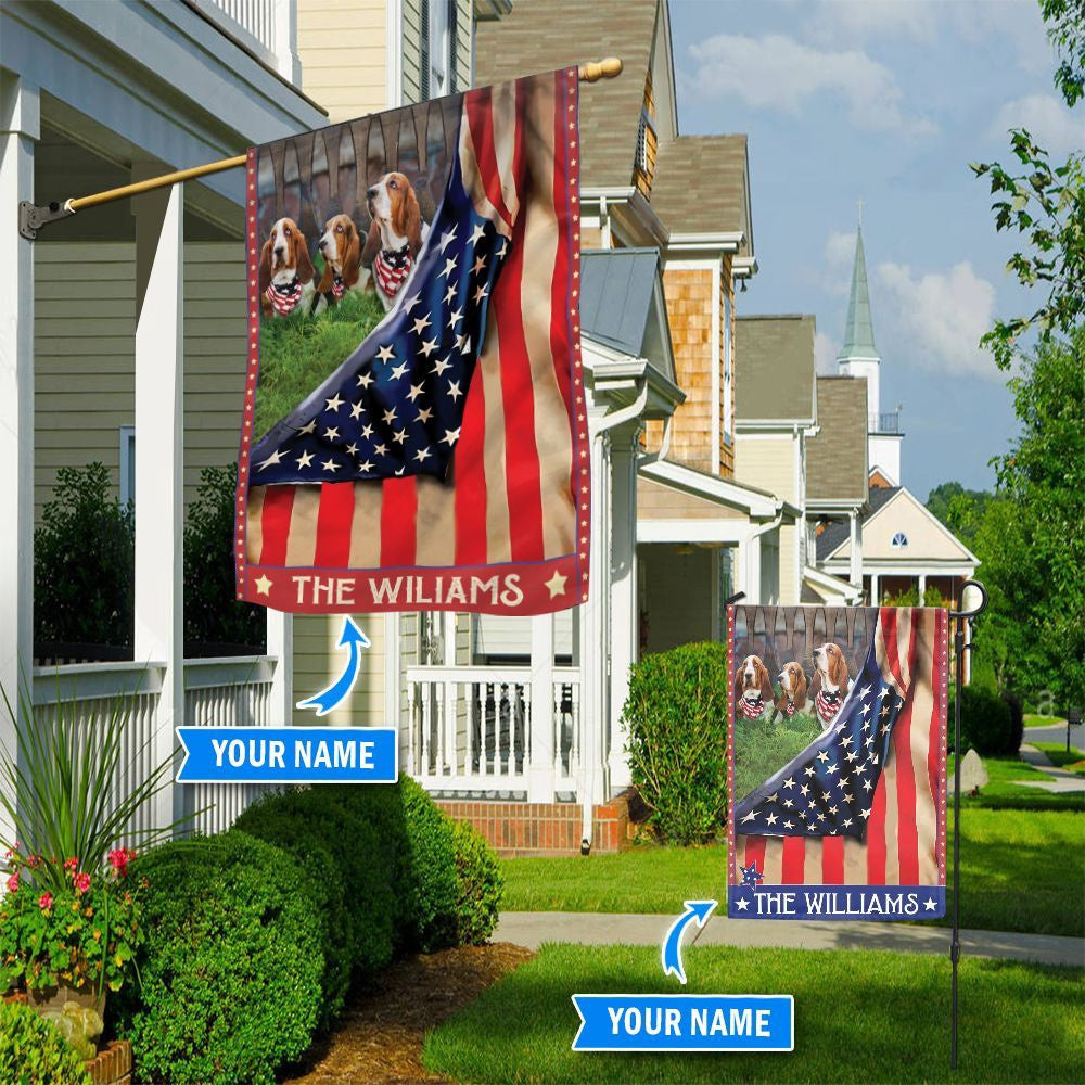 Personalized Dog Flags, Basset Hound Flag, Garden Flags Dogs, Dog House Flags