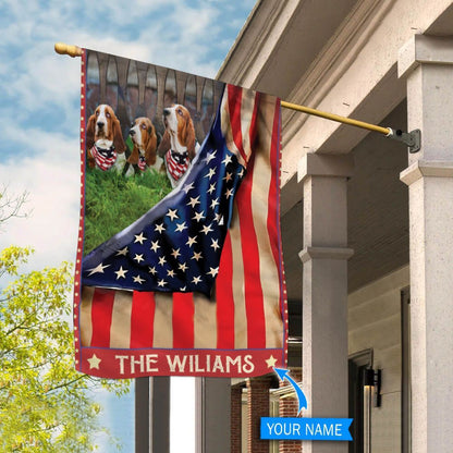 Personalized Dog Flags, Basset Hound Flag, Garden Flags Dogs, Dog House Flags
