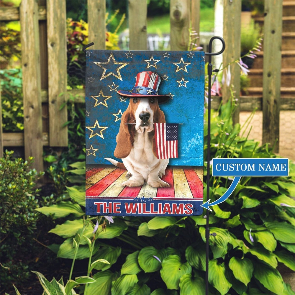 Personalized Dog Flags, Basset Hound Garden Flag, Custom Dog Garden Flags, Garden Flags Dogs, Dog House Flags