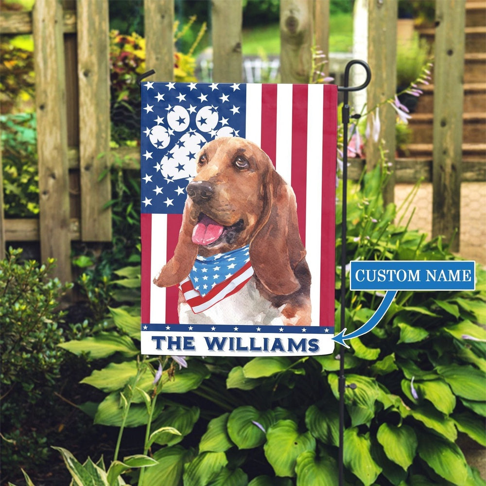 Personalized Dog Flags, Basset Hound Garden Flag, Custom Dog Garden Flags, Outdoor Decor, Garden Flags Dogs, Dog House Flags