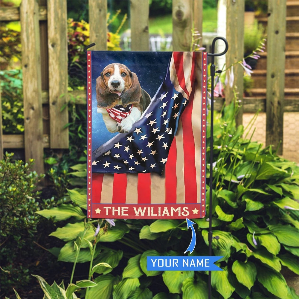 Personalized Dog Flags, Basset Hound Garden Flag, Garden Flags Dogs, Dog House Flags