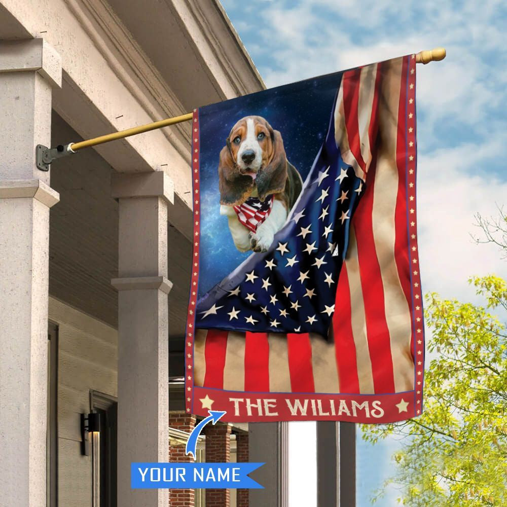 Personalized Dog Flags, Basset Hound House Flag, Garden Flags Dogs, Dog House Flags