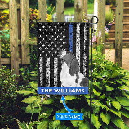 Personalized Dog Flags, Basset Hound Police Flag, Garden Flags Dogs, Dog House Flags