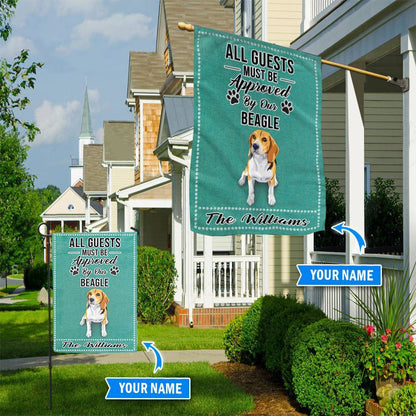 Personalized Dog Flags, Beagle All Guests Approved Flag, Garden Flags Dogs, Dog House Flags
