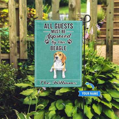 Personalized Dog Flags, Beagle All Guests Approved Flag, Garden Flags Dogs, Dog House Flags