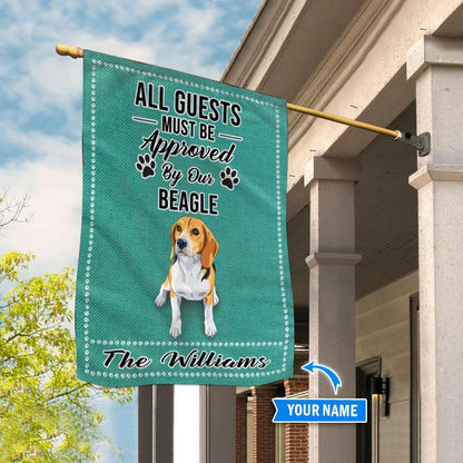 Personalized Dog Flags, Beagle All Guests Approved Flag, Garden Flags Dogs, Dog House Flags