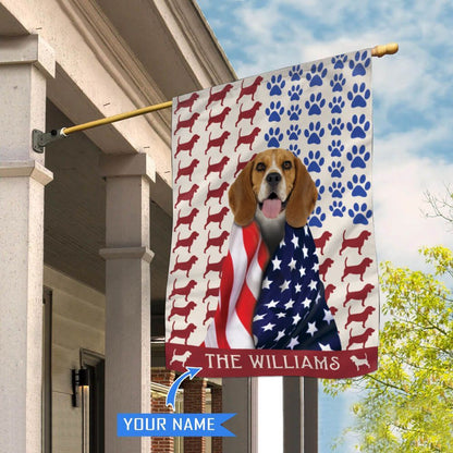 Personalized Dog Flags, Beagle Flag, Dog American Flag, Garden Flags Dogs, Dog House Flags
