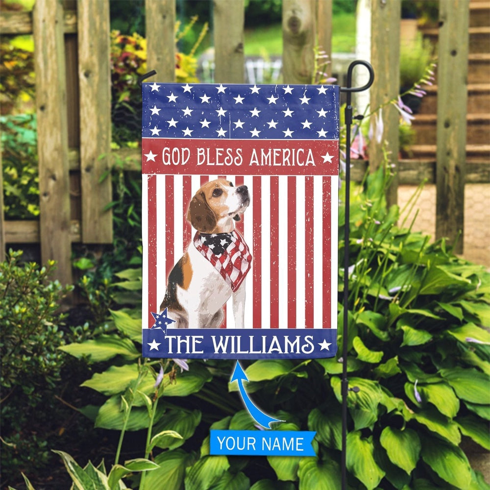Personalized Dog Flags, Beagle God Bless America Flag, Garden Flags Dogs, Dog House Flags