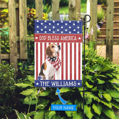 Personalized Dog Flags, Beagle God Bless America Flag, Garden Flags Dogs, Dog House Flags