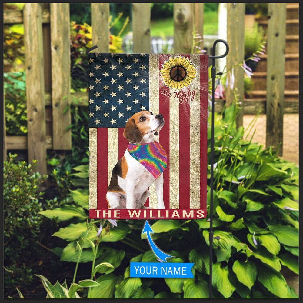 Personalized Dog Flags, Beagle Hippie Flag, Dog Flag For House, Garden Flags Dogs, Dog House Flags