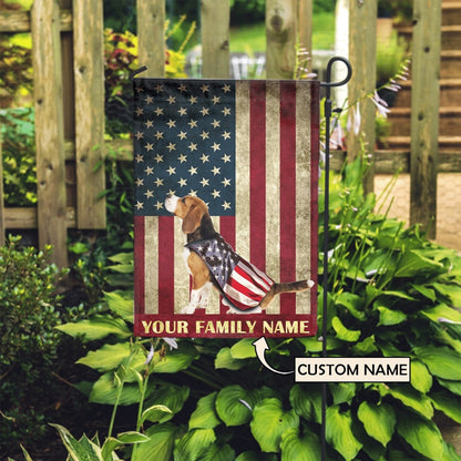 Personalized Dog Flags, Beagle &amp American Flag, Garden Flags Dogs, Dog House Flags