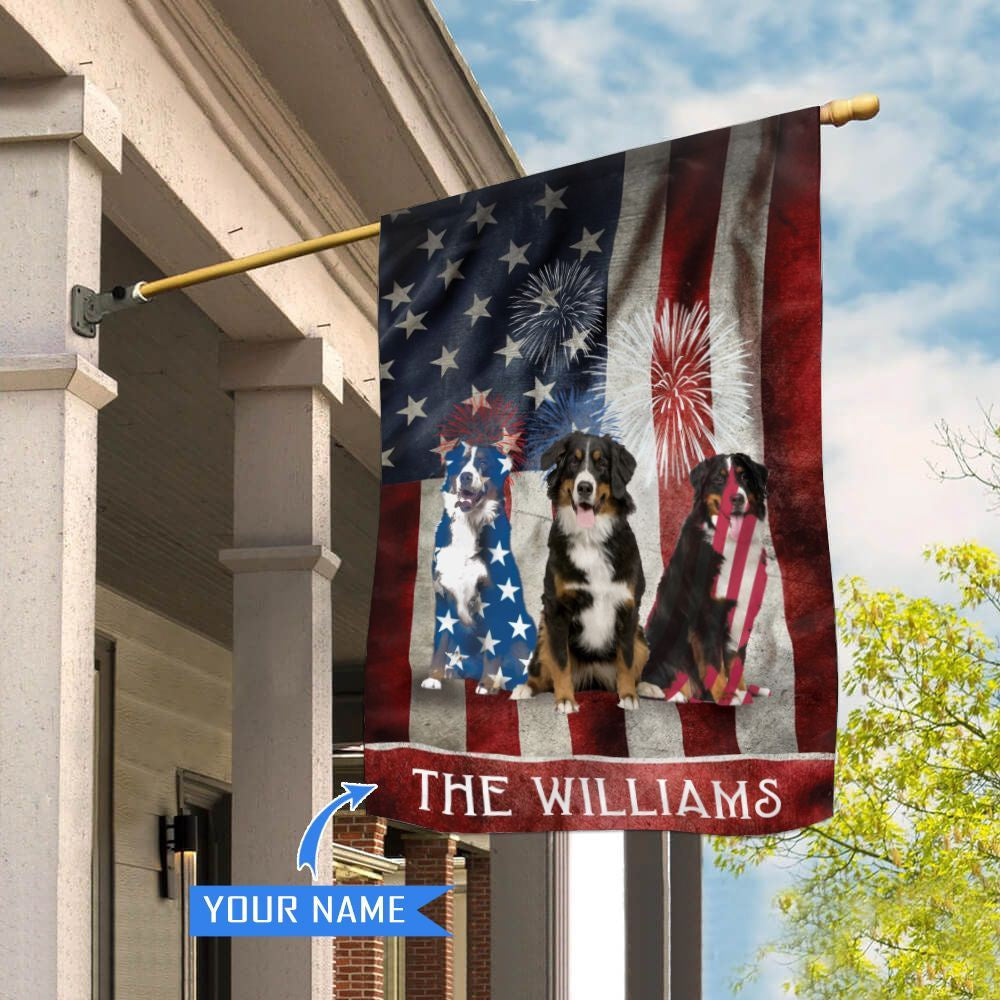 Personalized Dog Flags, Bernese Mountain Dog House Flag, Garden Flags Dogs, Dog House Flags