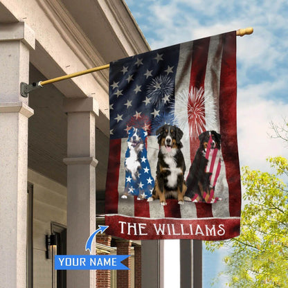 Personalized Dog Flags, Bernese Mountain Dog House Flag, Garden Flags Dogs, Dog House Flags