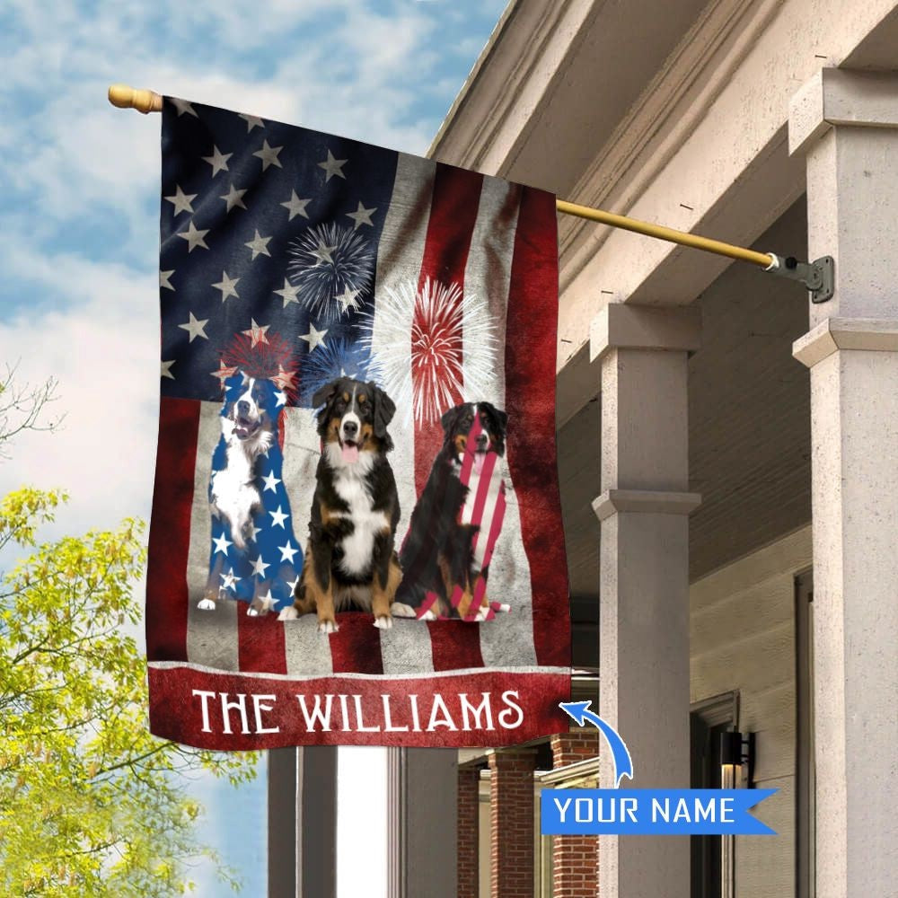 Personalized Dog Flags, Bernese Mountain Dog House Flag, Garden Flags Dogs, Dog House Flags