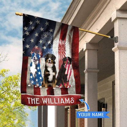 Personalized Dog Flags, Bernese Mountain Dog House Flag, Garden Flags Dogs, Dog House Flags