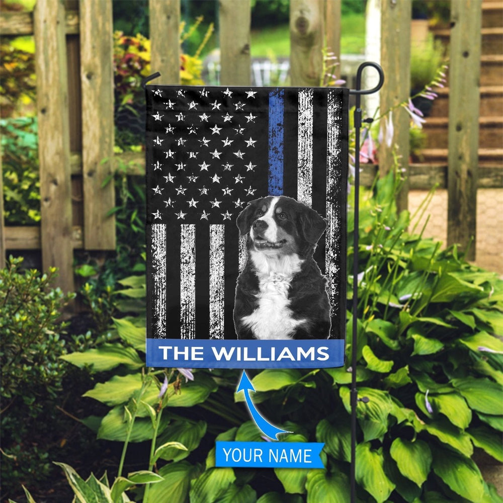 Personalized Dog Flags, Bernese Mountain Dog Police Flag, Garden Flags Dogs, Dog House Flags