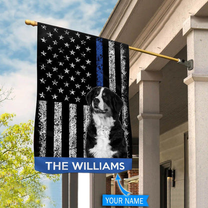 Personalized Dog Flags, Bernese Mountain Dog Police Flag, Garden Flags Dogs, Dog House Flags