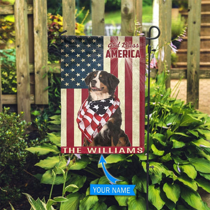 Personalized Dog Flags, Bernese Mountain God Bless America Flag, Dog Flag For House, Garden Flags Dogs, Dog House Flags
