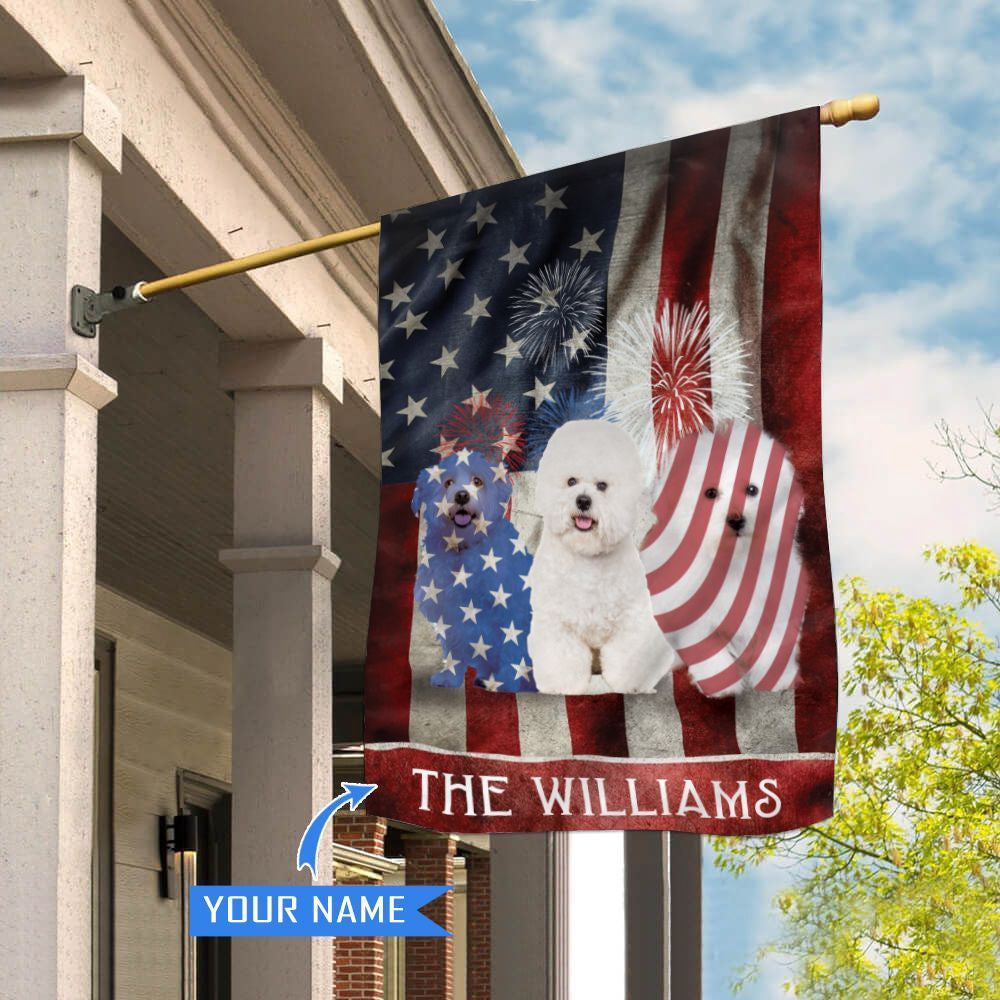 Personalized Dog Flags, Bichon Frise House Flag, Garden Flags Dogs, Dog House Flags