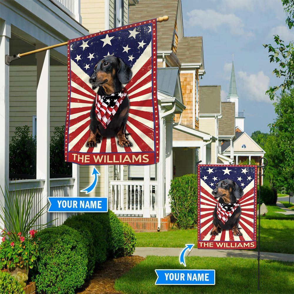 Personalized Dog Flags, Black Dachshund Flag, Dog Flag For House, Garden Flags Dogs, Dog House Flags