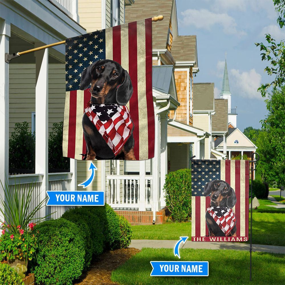 Personalized Dog Flags, Black Dachshund Flag, Garden Flags Dogs, Dog House Flags