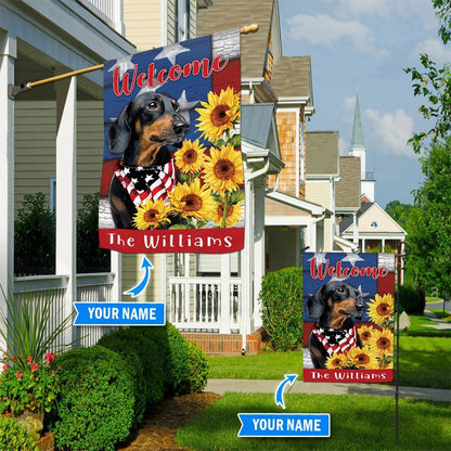 Personalized Dog Flags, Black Dachshund Garden Flag, Dog Flag For House, Garden Flags Dogs, Dog House Flags