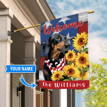 Personalized Dog Flags, Black Dachshund Garden Flag, Dog Flag For House, Garden Flags Dogs, Dog House Flags