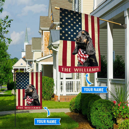 Personalized Dog Flags, Black Dachshund With Tan And White Flag, Garden Flags Dogs, Dog House Flags