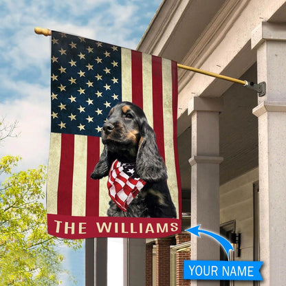 Personalized Dog Flags, Black Dachshund With Tan And White Flag, Garden Flags Dogs, Dog House Flags