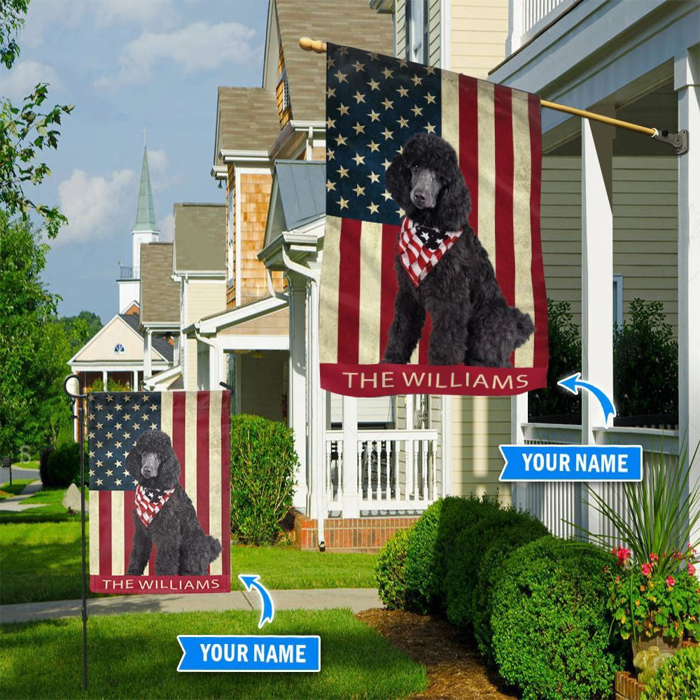 Personalized Dog Flags, Black Poodle Flag, Garden Flags Dogs, Dog House Flags