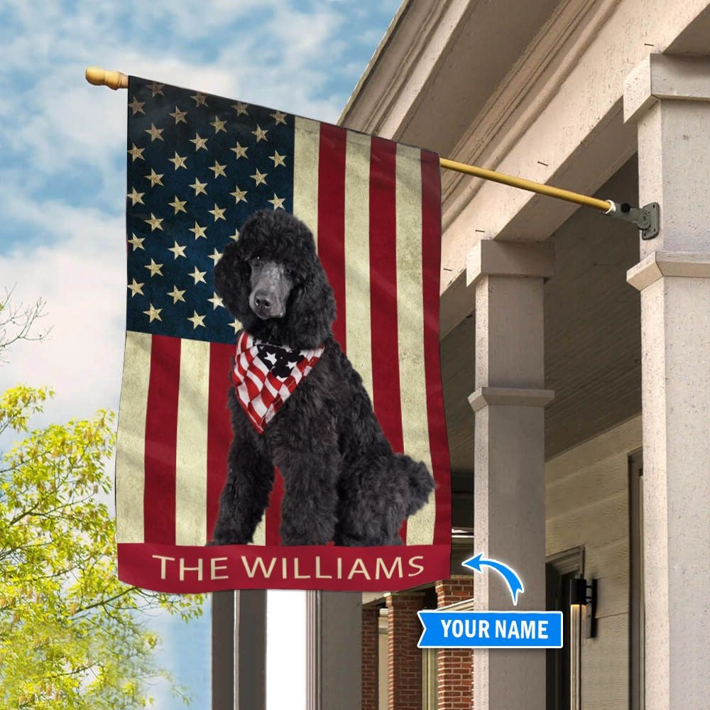 Personalized Dog Flags, Black Poodle Flag, Garden Flags Dogs, Dog House Flags