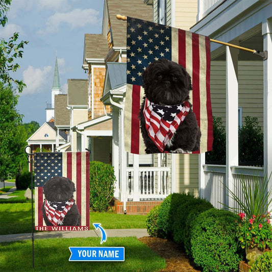 Personalized Dog Flags, Black Shih Tzu Flag, Garden Flags Dogs, Dog House Flags