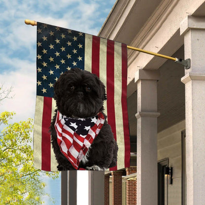 Personalized Dog Flags, Black Shih Tzu Flag, Garden Flags Dogs, Dog House Flags