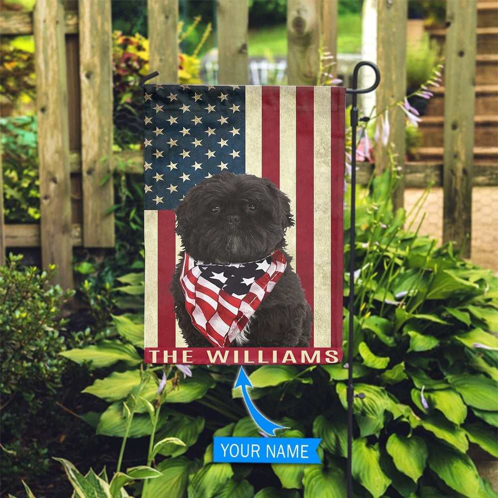 Personalized Dog Flags, Black Shih Tzu Flag, Garden Flags Dogs, Dog House Flags