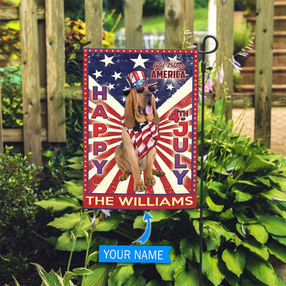 Personalized Dog Flags, Bloodhound God Bless America, 4th Of July Flag, Dog Flag For House, Garden Flags Dogs, Dog House Flags