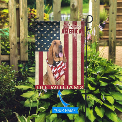 Personalized Dog Flags, Bloodhound God Bless America Flag, Dog Flag For House, Garden Flags Dogs, Dog House Flags