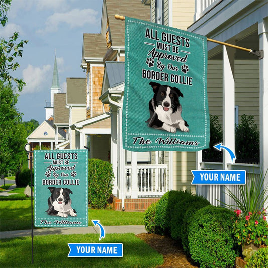 Personalized Dog Flags, Border Collie All Guests Approved Flag, Custom Dog Garden Flags, Garden Flags Dogs, Dog House Flags