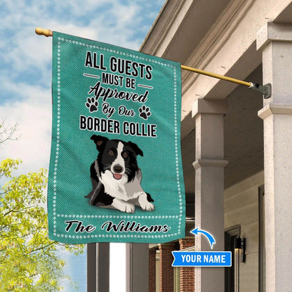 Personalized Dog Flags, Border Collie All Guests Approved Flag, Custom Dog Garden Flags, Garden Flags Dogs, Dog House Flags