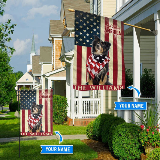 Personalized Dog Flags, Border Collie God Bless America Flag, Dog Flag For House, Garden Flags Dogs, Dog House Flags